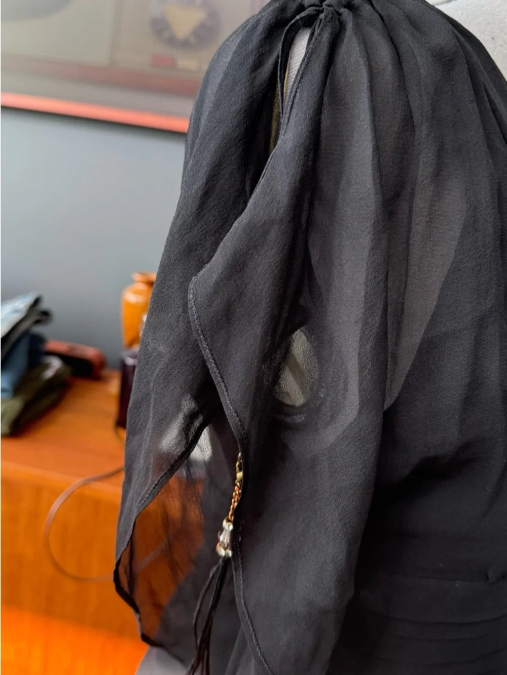 Karen Millen Black Silk Plunge Top - Picture 2 of 7
